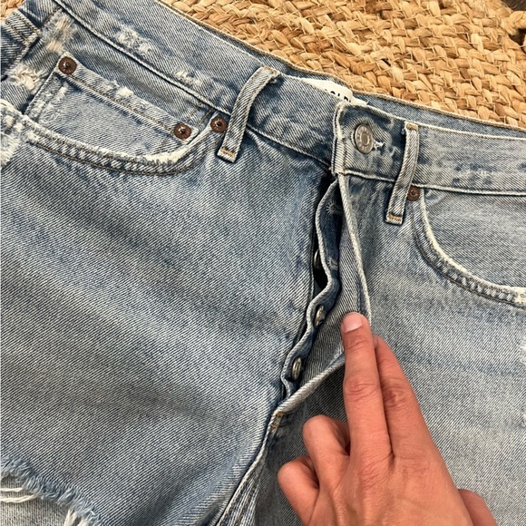 Agolde Women's Frayed Jean Shorts - Light Blue 26 - Picture 3 of 5